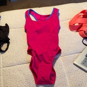 Mariia pink and blue cross back leo